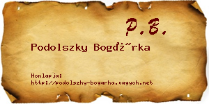 Podolszky Bogárka névjegykártya